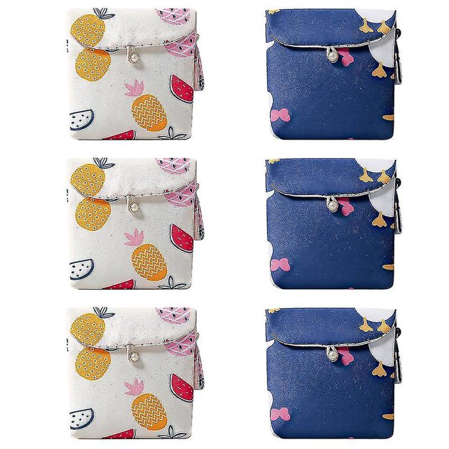 Bolsas para el primer período de menstruación femenina, compresas sanitarias portátiles, bolsa de almacenamiento excelente, 6 uds.