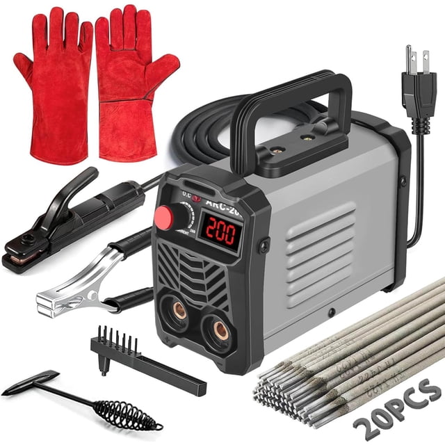 Soldadora de varillas Hpoouo 200A 110V con 20 varillas de soldadura y accesorios