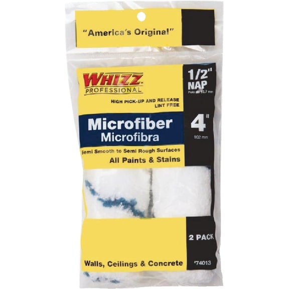 Whizz 74013 4 x 0.5 in. Microfiber Roller Refill44; 2 Pack