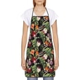 thumbnail image 2 of Fuzoiu Watercolor Tropical Flowers Print Waterproof Apron, Kitchen Apron for Women Men Chef, Apron for Christmas Dinner Party Cooking Baking Crafting House Cleaning Kitchen, 2 of 7