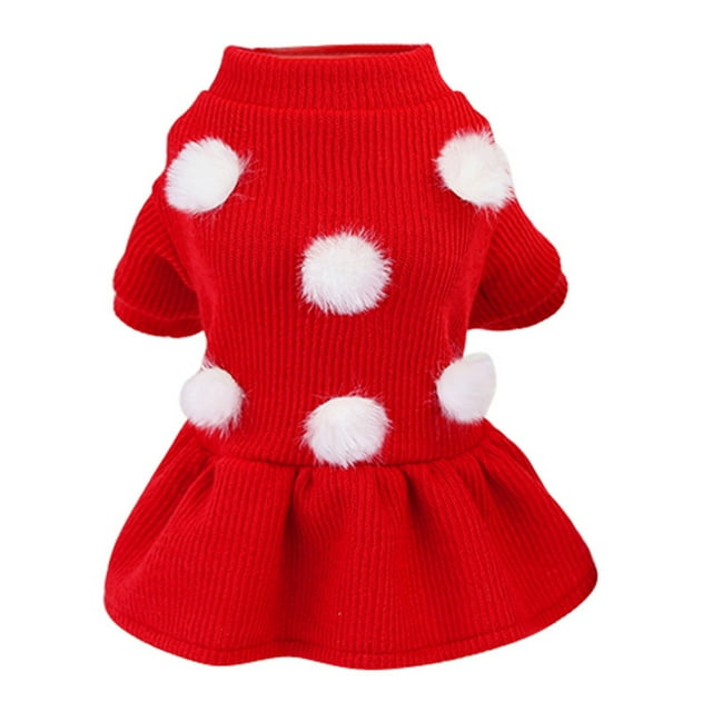 Wisremt Pet Autumn And Winter Sweater Small And Medium Dogs Girls Warm Dress
