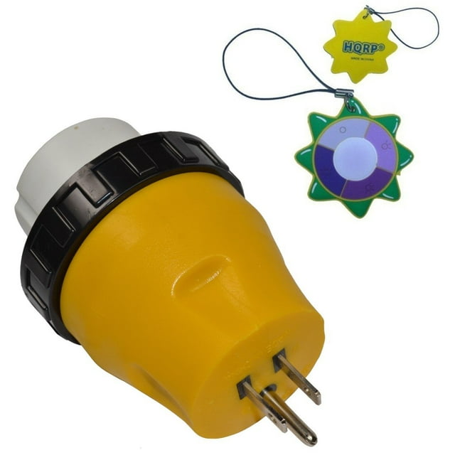 HQRP RV Electrical Locking Adapter 15A Male to 50A Female Twist Lock Power Cord Plug Connector + UV Meter