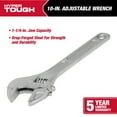 thumbnail image 3 of Hyper Tough 10-inch Adjustable Wrench, Steel Construction, Model 43181, 3 of 11