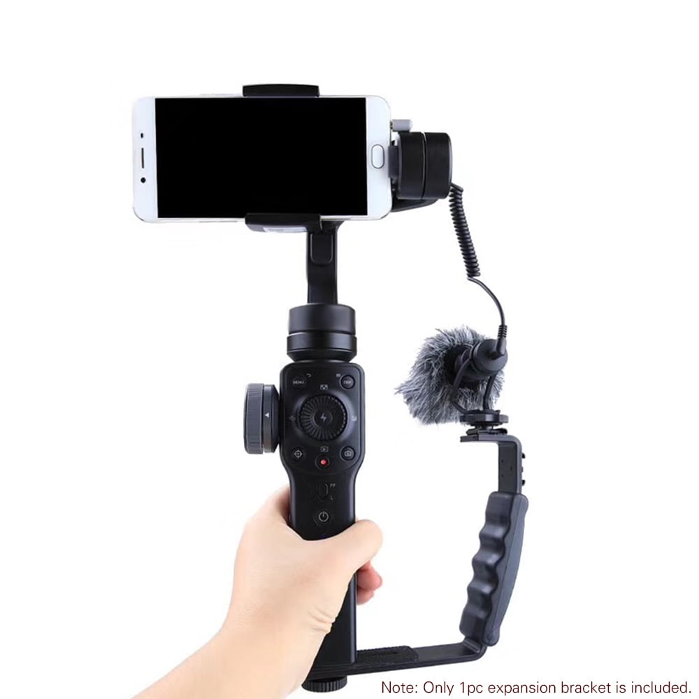 Handheld L-shaped Gimbal Expansion Bracket Holder with Hot Shoe