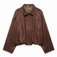 thumbnail image 1 of Manteau/veste Décontracté pour Femmes à Manches Zippées en Daim Texturé Sans Capuche, 1 of 3