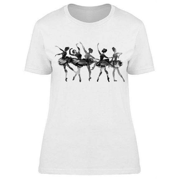 Watercolored Ballerina Poses T-Shirt Women -Image by Shutterstock, Female Small