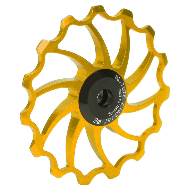 Bike Guide Pulley, High Lubricity Wear Resistant Bicycle Guide Wheel 15T Lightweight With 2 Accessory For Bikes Gold,Red,Silver
