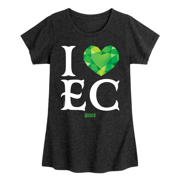 Wicked - I Heart Emerald City - Girls Toddler and Youth Fitted Short Sleeve Graphic Tee
