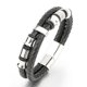 thumbnail image 1 of Premium Genuine Leather Bracelet For Men in Black | Magnetic Stainless Steel Clasp in Black, Silver and Gold | Exclusive Jewellery Box | Great Gift Id, 1 of 4