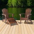 thumbnail image 2 of UBesGoo Patio Gardne Wood Chair with Footstool, Outdoor Wood Furniture, Wooden Reclinerr, Carbonized Color, 2 of 8