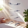 thumbnail image 2 of 3-Tier Foldable Clothes Drying Rack with Wheels, 77 lb Capacity, Gray, 2 of 11