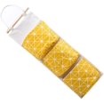 thumbnail image 1 of 3 Pockets Storage Bag, Hanging Storage Bag, Storage Pockets, Wall Door Closet Hanging Storage Bag Organizer, Linen Fabric Over The Door Organizer, Hanging Storage Pouches with 3 Pockets, 1 of 8