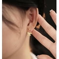 thumbnail image 2 of Solid 925 Sterling Silver Bow Half Hoop Earrings Huggie for Women Teens Bowknot Hoop Earrings Open Hoops, 2 of 13