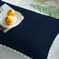 thumbnail image 6 of DNG Creations 4 Piece Pom Pom Sheet Set 100% Egyptian Cotton, White Pom-Pom Fringe Solid Pattern 18 Inch Deep Pocket ( Solid Navy Blue - King ), 6 of 7