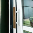 thumbnail image 4 of 9-3/8" Mortise Style Reversible Sliding Patio Door Handle Set with Oak Wood Interior Handle + Exterior Pull in White Diecast Finish Fits 3-15/16” Screw Hole Space Non-Keyed Door Ha, 4 of 6