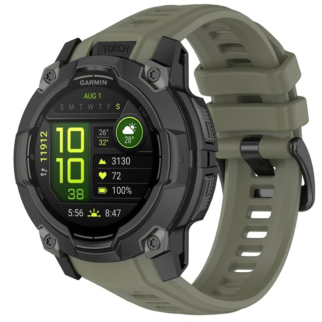GadgetCom Replacement Strap Compatible with Garmin Instinct 3 45mm 22mm , Silicone Watch Band Sport Workout Strap