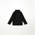 thumbnail image 2 of biudgviw Casual Fall Tops for Girls Boys Lounge Long Sleeve Mock Neck Solid Color Ruffle Hem Children Tops for 1-10 Years, 2 of 3