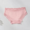 thumbnail image 3 of MOJOGO Soft Underwear for Women Ribbed Lace Trim Hipster Briefs with Bow Moisture-Wicking Panties for Everyday Comfort Pink M, 3 of 7