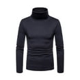 thumbnail image 1 of Men Thermal High Collar Turtleneck Slim Fit Pullover Long Sleeve Ribbed Knit Sweater Stretch Basic Shirts Tops, 1 of 5