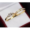 thumbnail image 2 of Silver & Stone Jewels Round Cut Cubic Zirconia Eternity Band Rings, Bridal Rings Set 14K Yellow Gold Finish Silver, 2 of 6