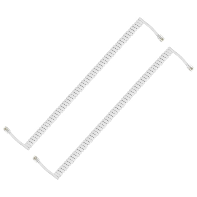 Uxcell 2 Pack Phone Cord for Landline, 13.1 Feet(Coiled 1.96 Feet) RJ9/RJ10 4P4C Landline Handset Cord Universal Telephone Phone Cable for Telephone Handset Accessory, White