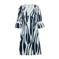 thumbnail image 2 of VISgogo Vestido suelto con cuello en V para mujer, bohemio 3/4 de manga larga con ribete de encaje, minivestido de playa fluido VISgogo  moda, 2 of 9