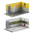 thumbnail image 1 of HILABEE 2Pcs 1/32 Parking Lot Car Scene Display Diecast Car Garage Background Layout I, 1 of 8