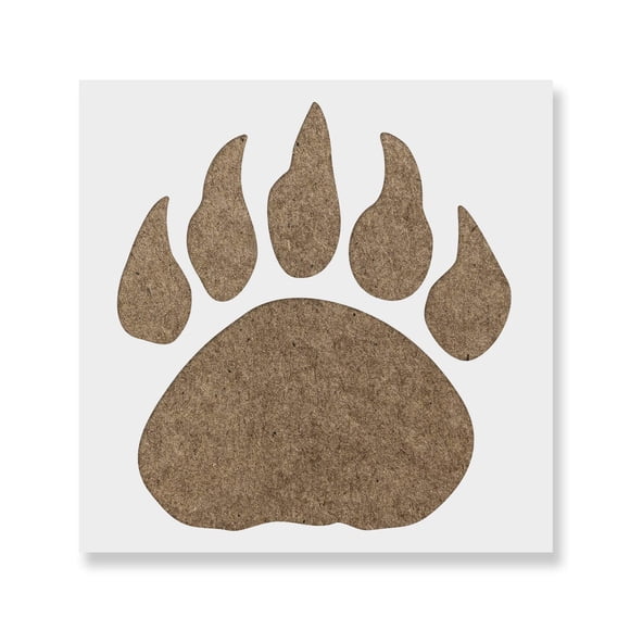 Bear Claw Stencil - Pochoirs Muraux de Forêt, Ours Brun