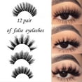 thumbnail image 1 of Fiudx Pestañas Postizas Naturales, 12 Pares de Pestañas Negras Gruesas, Cómodas para Cualquier Ocasión, Maquillaje de Ojos Espectacular, Uso Diario En Fiestas, Esenciales de Belleza Femenina, Guía de, 1 of 3