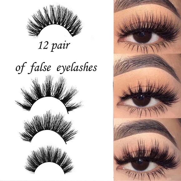 Fiudx Pestañas Postizas Naturales, 12 Pares de Pestañas Negras Gruesas, Cómodas para Cualquier Ocasión, Maquillaje de Ojos Espectacular, Uso Diario En Fiestas, Esenciales de Belleza Femenina, Guía de