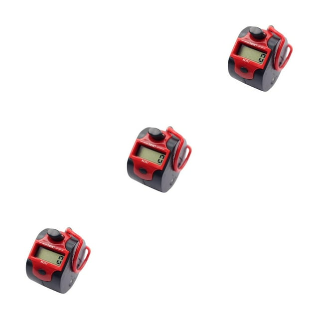 braveheart Mini Tally Counter Knit Clickers 5 Digit Number Manual LCD Electronic Golf Counting Tool for Sewing Weave Supplies Red 3Set