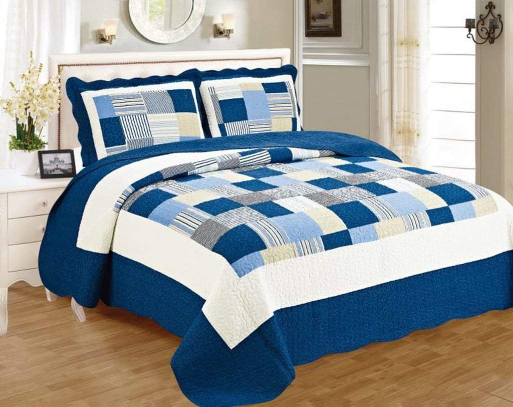 navy blue cotton quilt
