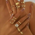 thumbnail image 3 of Chunky Gold Rings Set for Women Gold Stacking Knuckles Rings Set Accessorie Open Ring Boho Prom Costume Jewelry, 3 of 14