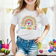 thumbnail image 2 of Shirts for Girls Letter Print Comfy Short Sleeve T Shirts Round Neck Vacation Tops Girls Summer Tops T-Shirts 10-11 Years, 2 of 4