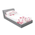 thumbnail image 2 of Ambesonne Floral Fitted Sheet & Pillow Sham Set, Herbs Blossoms Bridal, Twinxl, Pink Green White, 2 of 2