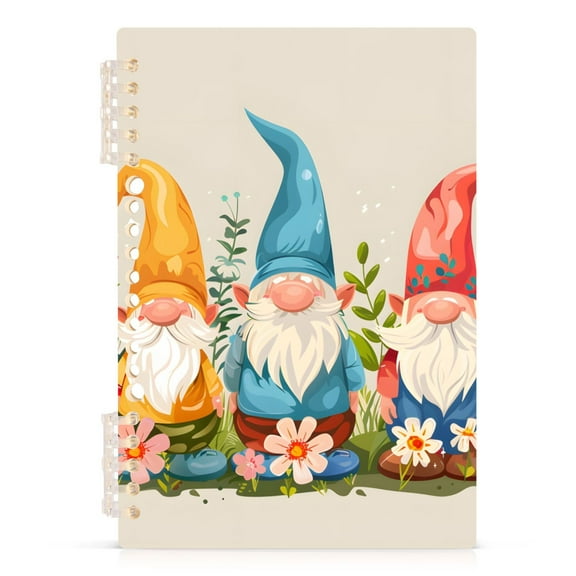 Cute Gnomes with Plants Spiral Journal Notebook College Ruled Notebook 8.3" x 5.7" A5 Lined Thick Paper Page