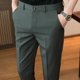 thumbnail image 5 of Pantalones de verano ajustados, elásticos, drapeados, recortados, fluidos, para hombre, para negocios, elegantes, 5 of 5