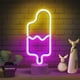 thumbnail image 1 of Luz de neón de paletas – Letrero de neón de paletas para dormitorio, escritorio, decoración de mesa – Luces de paletas alimentadas por batería/USB – Lámpara de luz nocturna de helado con soporte –, 1 of 4