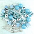 thumbnail image 3 of CSCHome Christmas Tree Decorations, 32 PCS of Small Christmas Tree Hangings, Removable Hooks, Anti-Broken Small Decorations(Blue), 3 of 5