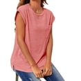 thumbnail image 4 of Cap Sleeve Oversized T Shirts Loose Fit Blouses Women's Summer Casual Tops, 4 of 7