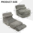thumbnail image 2 of ANPOO 82" Single Corduroy Convertible Sleeper Sofa - Folding, Pillow Included, Back Support, Side Pocket, Zippers, Handles and Straps, Portable for Living Room & Bedroom, Light Gray, 2 of 9