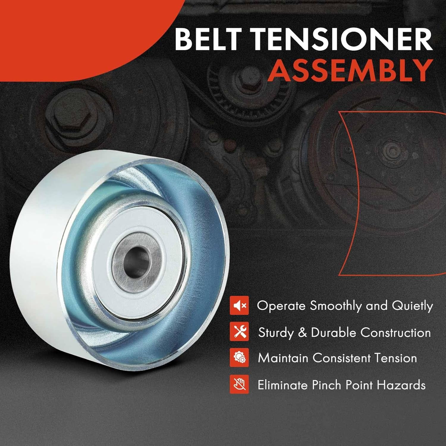 A-Premium Belt Idler Pulley Compatible with Mitsubishi Outlander 2012-2020, Lancer 2013-2017, Outlander Sport 2012-2023, 2.0L 2.4L
