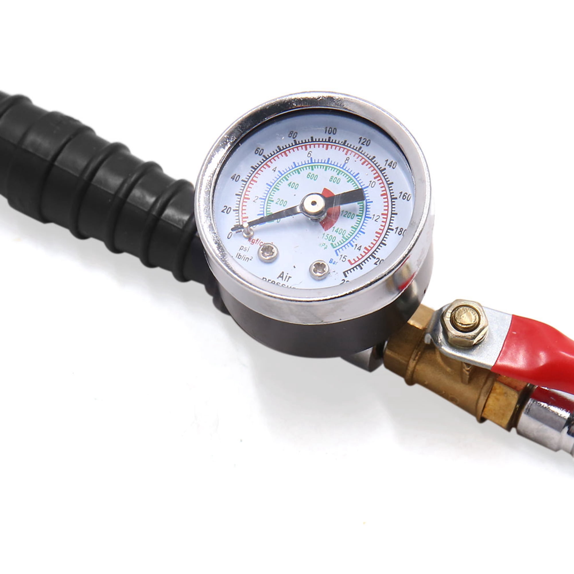 Unique Bargains 0-220 psi Bent Head Tire Air Chuck Inflator Gauge for Truck
