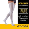 thumbnail image 1 of Futuro Bas Anti-Embolisme Longueur Cuisse, Compression Modérée, Bout Fermé, Moyen Court, Blanc, 1 of 2