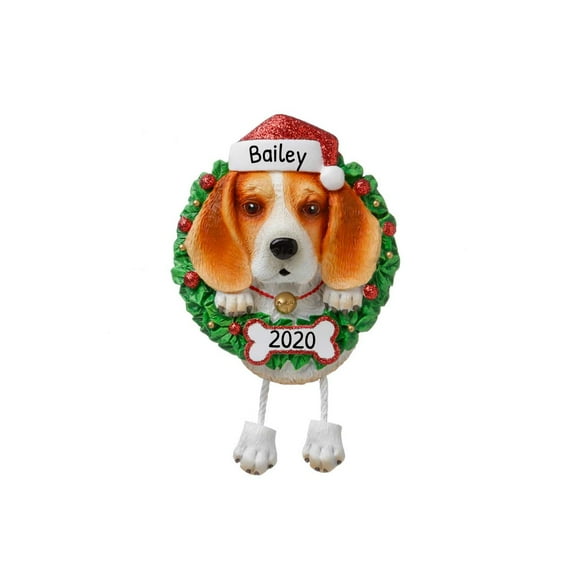 Ornaments by Elves Personalized Beagle Christmas Tree Wreath Ornament 2024 Decoration .25lbs