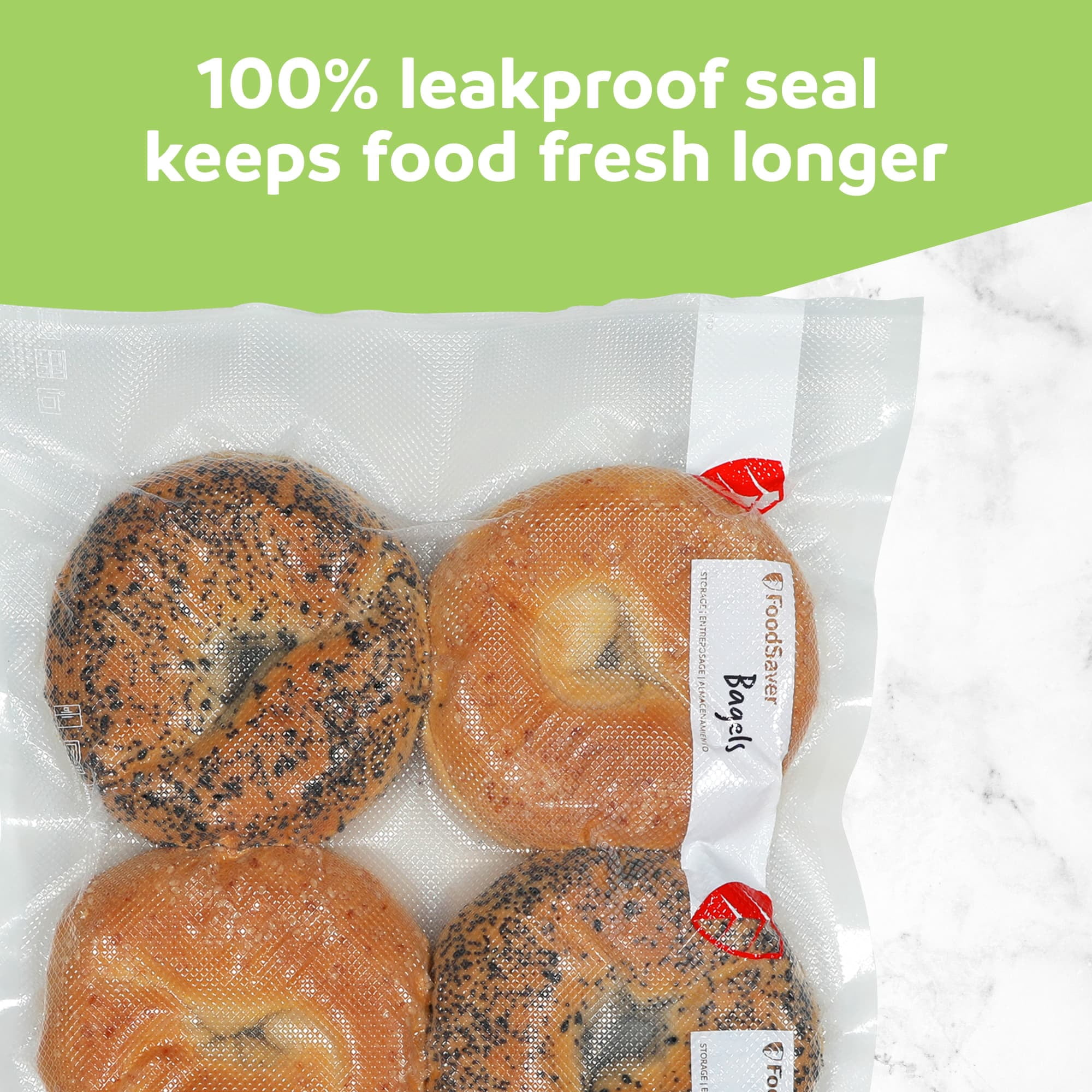 FoodSaver Vacuum Sealer Rolls, 1 Pack 11" x 18' Rolls, BPA-Free Custom Size Storage Bags for Food Storage, Sous Vide, and Meal Prep