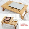 thumbnail image 3 of Soporte de escritorio para computadora portátil de bambú plegable Mesa de bandeja de cama para servir desayuno, 3 of 8