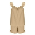 thumbnail image 6 of Karight Womens Pajama Sets Ruffle Tank Top and Shorts Sleepwear 2 Piece Pjs Set Soft Sleeveless Summer Lounge Sleep Nightwear, 6 of 8