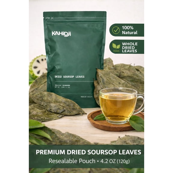 Premium Soursop Graviola Dried Leaves For Tea , 250-350 Whole Soursop Leaves -120 g