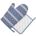 thumbnail image 1 of DouZhe Oven Mitts and Pot Holders Sets, Stars Stripes Red White Blue Prints Non-Slip Heat Resistant Kitchen Oven Silicone Glove, 1 of 7